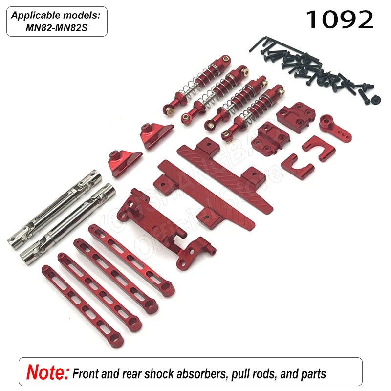 MN Series 82 82S Off-road Vehicle Parts - Metal Upgrade Accessories: Front and Rear Axles, Transmission Shaft, Tie Rods, Frame