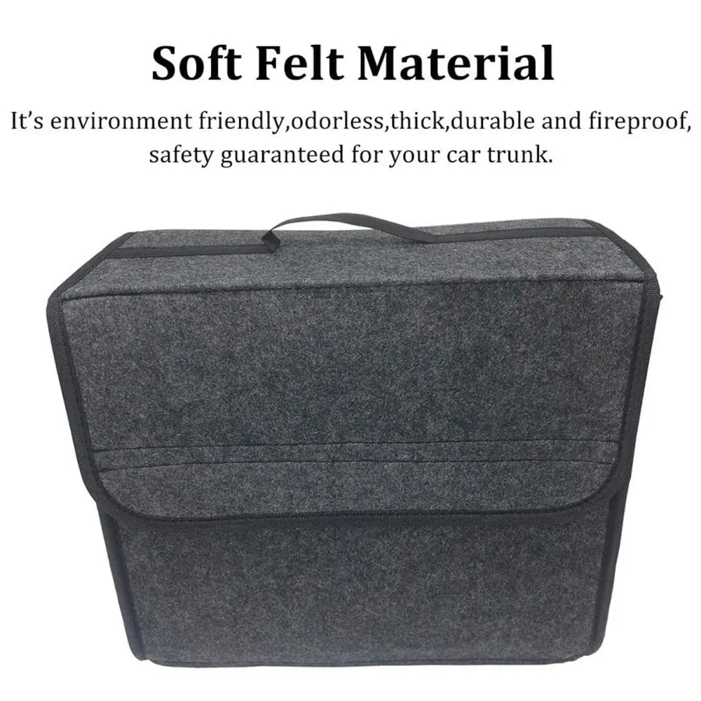 Foldable Felt Car Storage Box – Anti-Slip Trunk Organizer for Tools & Essentials
