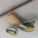 Artificial Leather Sun Visor Sunglasses Holder Clip additional angle