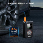 Portable Tire Inflator Cordless Air Compressor | 150 PSI Mini Bike Pump with LED Ligh alternate view