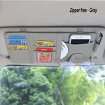 Car Sun Visor Organizer Multi-Pocket Zipper Storage Pouch
