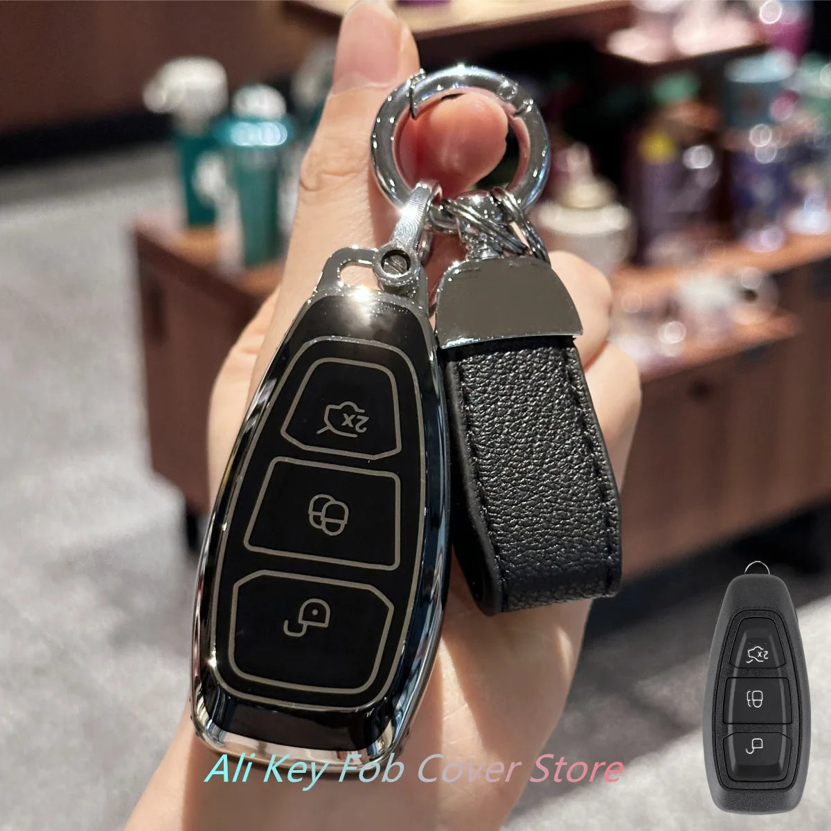 Car Key Case Cover Keychain For Ford Fiesta IV Focus III Galaxy Fusion Mondeo IV B-Max C detail view