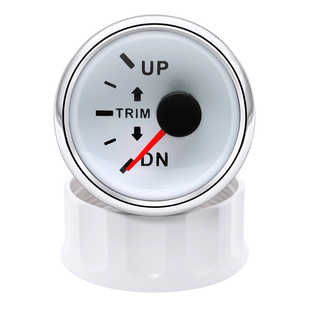 52mm Marine Trim Tilt Indicator Meter | 2 Inch Boat Trim Gauge for Inboard Outboard En close-up view
