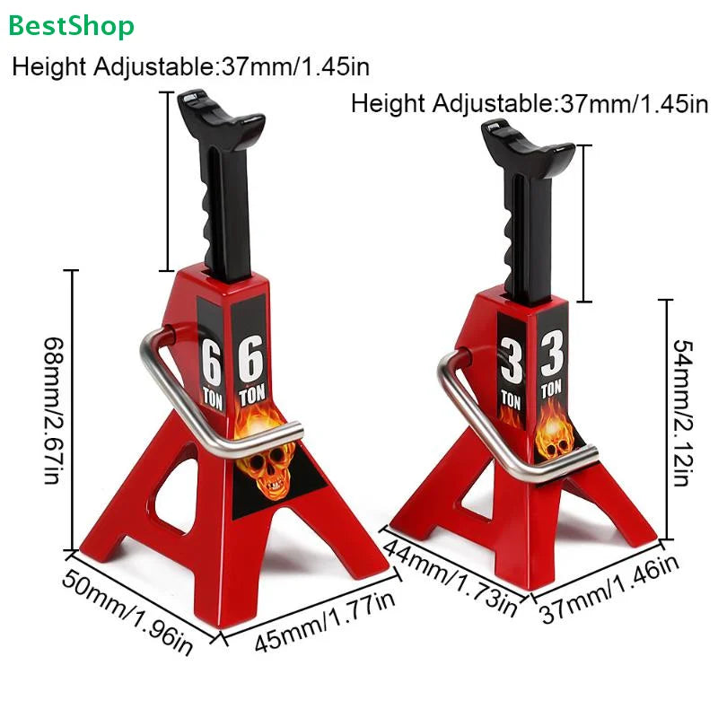 ♥1/10 Scale RC Car Jack Stands – 6T & 3T Mini Metal Jack Stands for RC Crawler Truc additional angle