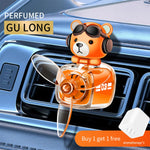 Car Air Freshener Cartoon Bear Style Air Outlet Rotatable Fan Vent Clips Perfume Diffusion Fragrance Long-lasting Interior Decor