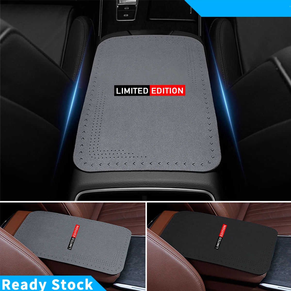 1pc Suede Car Armrest Pad For Toyota Lexus Nissan For Chevrolet KIA Auto Center Console Storage Box Cushion Protector