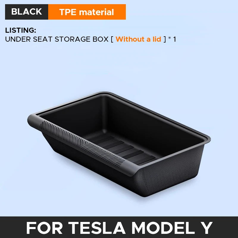 Under Seat Storage Box for Tesla Model Y 2020-2024 | Center Console Organizer Accesso lifestyle view