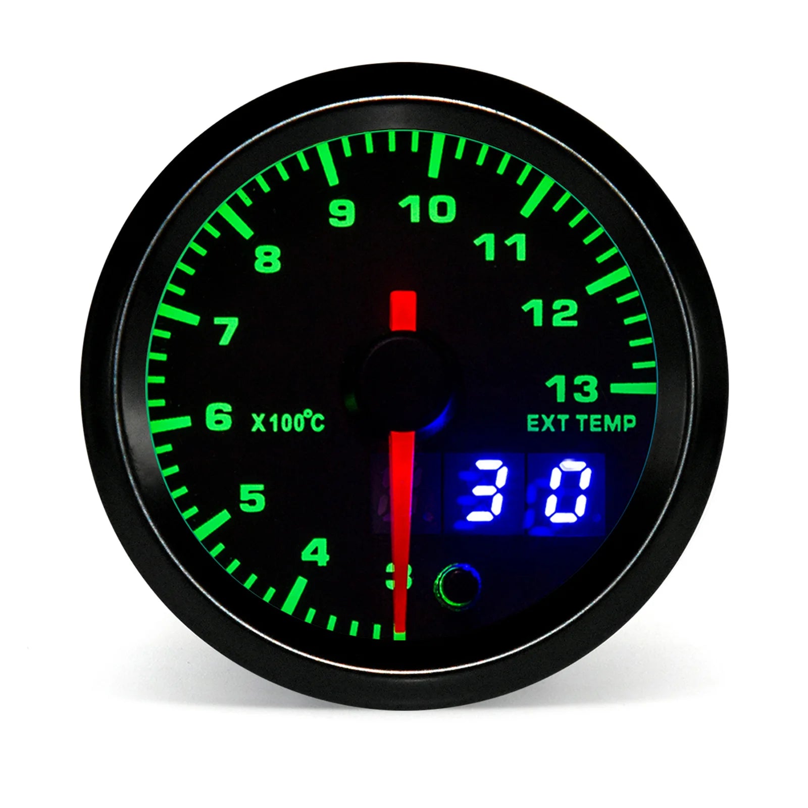 52mm 7 Color LED Dual Display Gauge | Boost PSI BAR Water Oil Temp Pressure Voltmeter Ai detail view