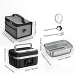 8000mAh Cordless Electric Lunch Box Portable Food Heater for Car Truck Driver 304 Stainless Steel Heated Bento Box for Outdoor Work