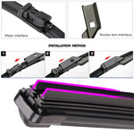 Car Windshield Wiper Blades | Universal Soft Double Layer Rubber Frameless Bracketles alternate view