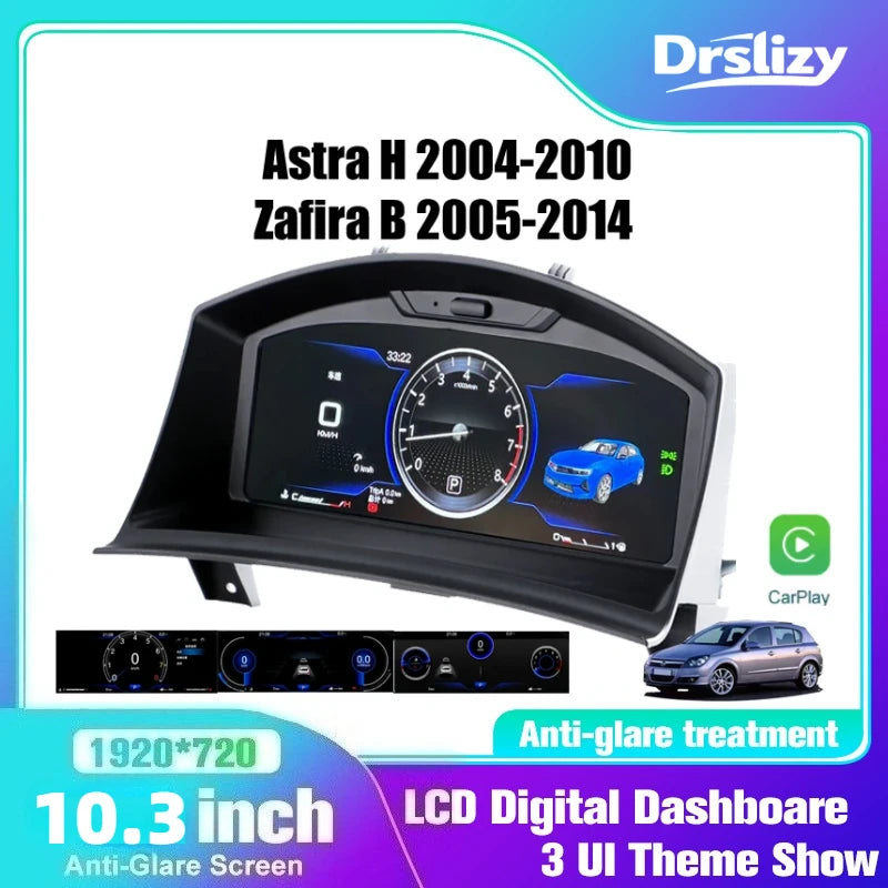 Digital Cluster Dashboard for Opel Astra H 2004-2010 Zafira B 2005-2014 | 12.3 Inch Digital Speedome