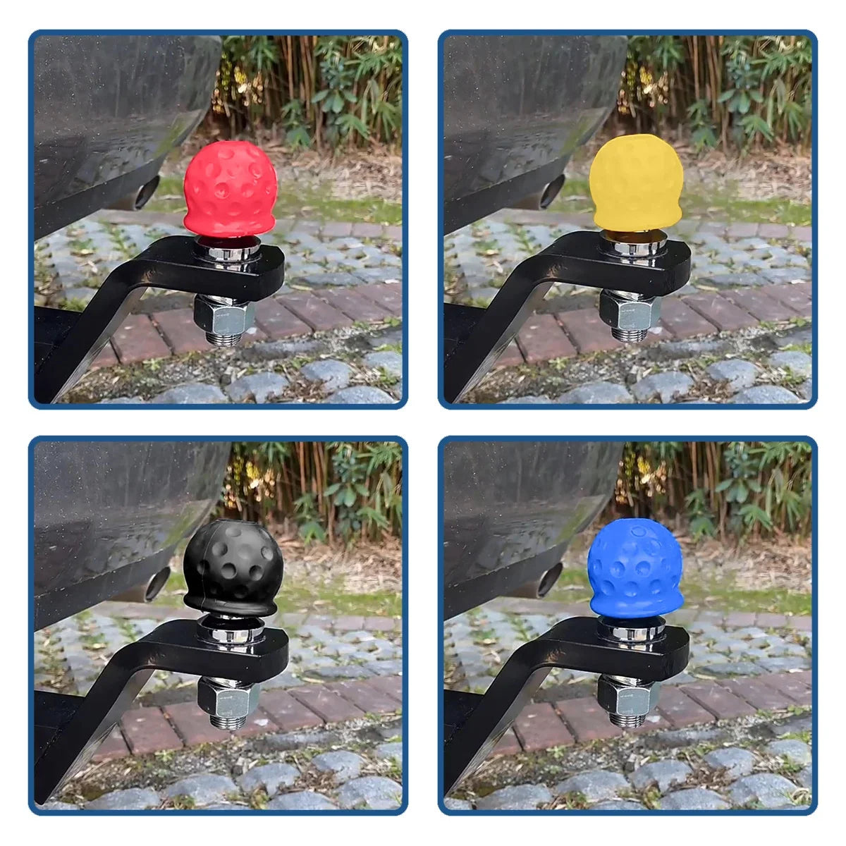 1PC Trailer Hitch Ball Cover Rubber Universal Tow Hitch Cap Protective Cover Dustpr additional angle