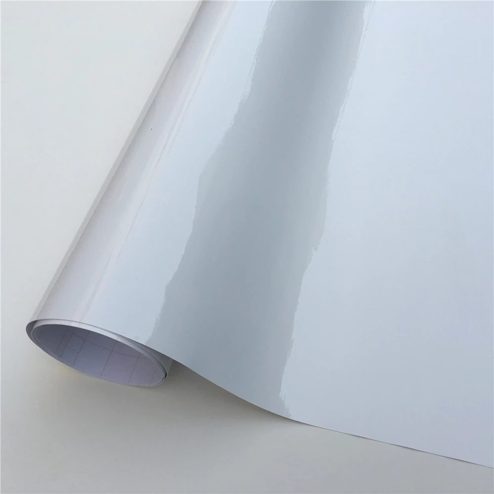 White Glossy Vinyl Wrap Film | Gloss Car Wrapping Film Bubble Free Car Sticker Bike Phone Console Sk