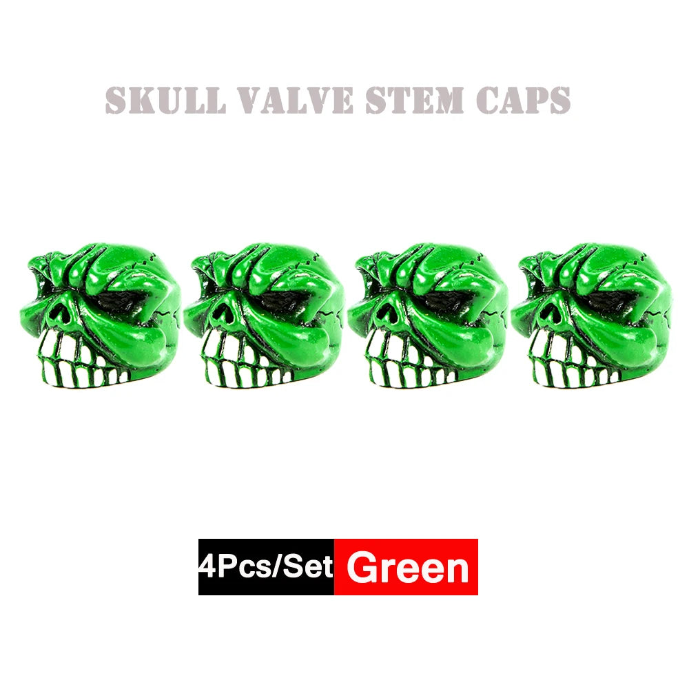 DSYCAR 4Pcs Skull Tire Valve Caps | Universal Dustproof Stem Caps alternate view