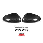 Real Dry Carbon Fiber Car Door Side Accessories Rearview Mirror Cover Caps For Mercedes Benz W177 W118 OEM Style 2019-IN