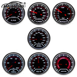 52mm Analog Gauge Set | White LED Car Gauges with Holder