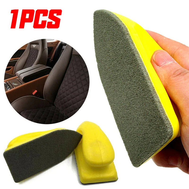 Car Leather Seat Cleaning Brush | Nano Felt Duster Sponge Pad for Interior Care