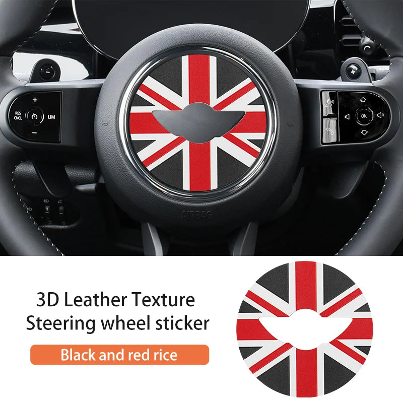 Car Steering Wheel Sticker For MINI Cooper F56 F55 F54 F60 R56 R60 U25 J01 F65 F66 PU Leather Stickers Interior Car Accessories