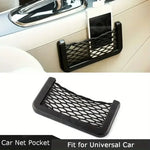 Car Storage Bag Mesh Bag Car Universal Organizer Mesh Storage Bag Auto Paste Net Stora close-up view