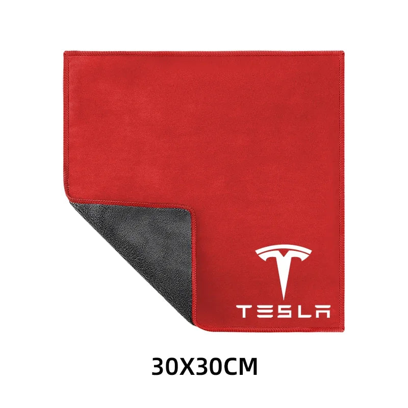 Car Interior Cleaning Soft Brush & Microfiber Towel Set | Tesla Model 3 Y lifestyle view
