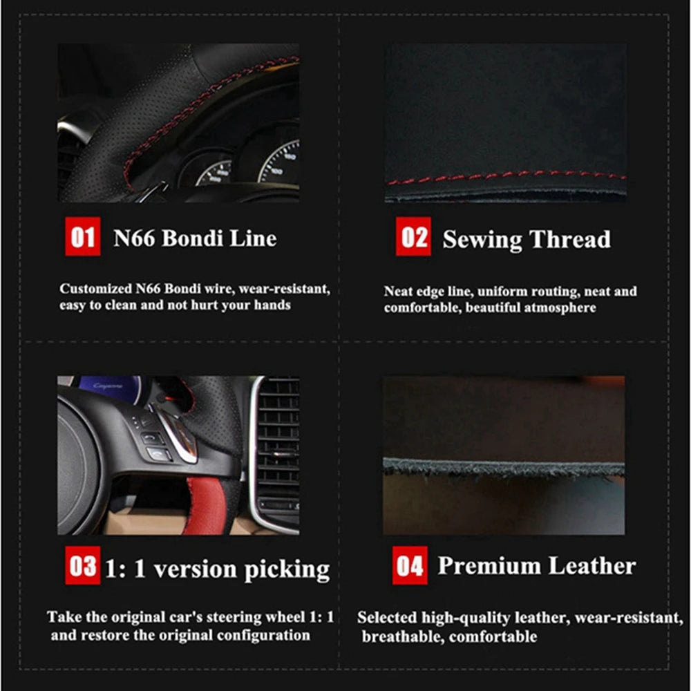 Car Steering Wheel Cover Perforated Microfiber Leather For Ford KUGA Escape 2013-2016 lifestyle view