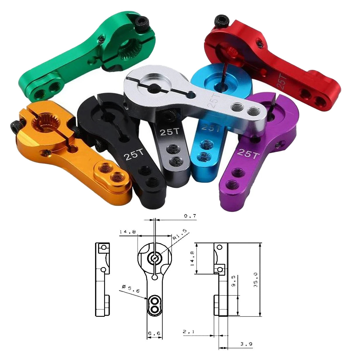 NEEBRC 25T Horn Aluminum Servo Arm for RC Car Truck Crawler Plane Helicopter Robot Wltoys MN78 MN82 MN168 MN99S Toy Accessories