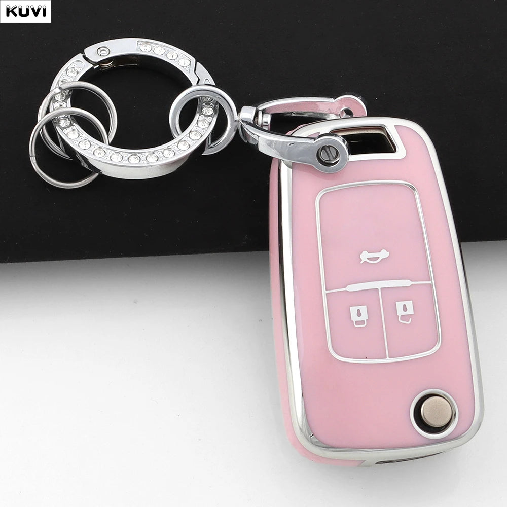 TPU Car Flip Key Case Cover Shell For Chevrolet Cruze Aveo Trax Sail Malibu Captiva O lifestyle view
