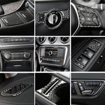 Car Styling Carbon fiber interior button panel Decoration Cover Trim Sticker frame Fo alternate view