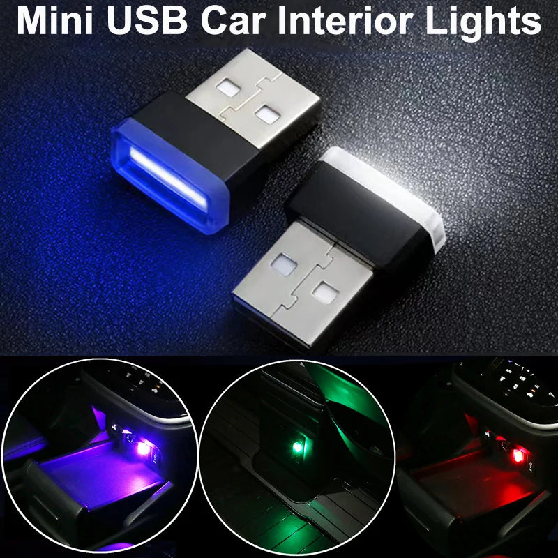 Car LED Light USB Mood Lamp Atmosphere Light Auto Interior Plug and Play Decoration Lamp Universal A