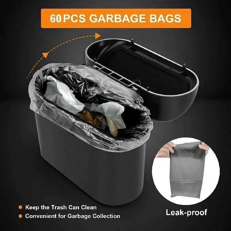 Car Trash Can with Lid, Small Leak-proof Mini Car Trash Can detail view