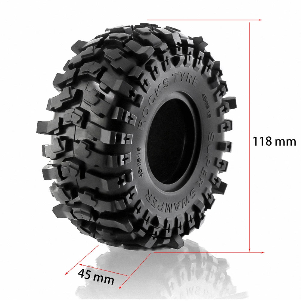 Milky White Soft Rubber 1.9 Crawler Tires 118*45MM for 1:10 RC Crawler AXI03007 RBX10M