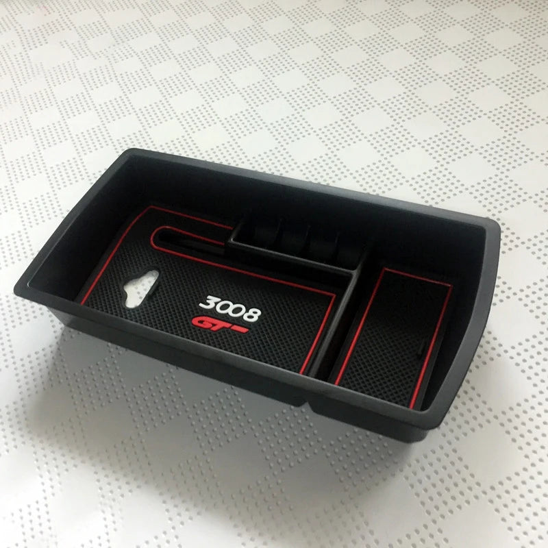 For Peugeot 3008 GT 3008GT 2017 2018 2019 Car Armrest Storage Box Arm Rest Bin Center Console Organizer Glove Tray Pallet Holder