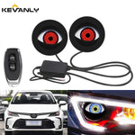2pc Dynamic LED Car Headlights Devil Eye LED Car Light Headlight Assembly Modified Eagle Eye Light 3