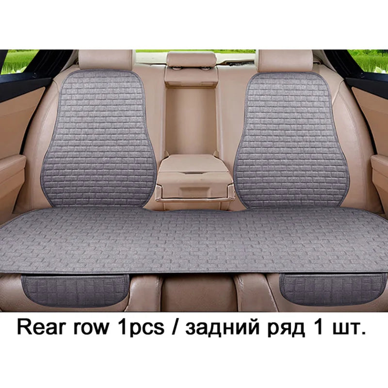 Flax Car Seat Cushion Pad Thick Fiber Filled Seat Cover additional angle