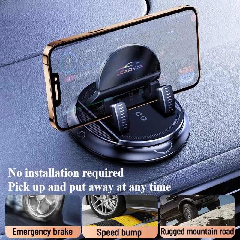 360 Degree Rotating Car Mobile Holder Sticky Suction Cup Phone Stand for Dashboard Mul close-up view