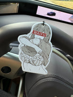 Anime Design Waifu Hilton (Hotel Scent) Car Air Freshener | Rearview Mirror Hanger & D close-up view