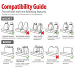 AUTOYOUTH Brand Embroidery Car Seat Covers Full Set Universal Fit Most Cars Covers with Tire Track Detail Styling