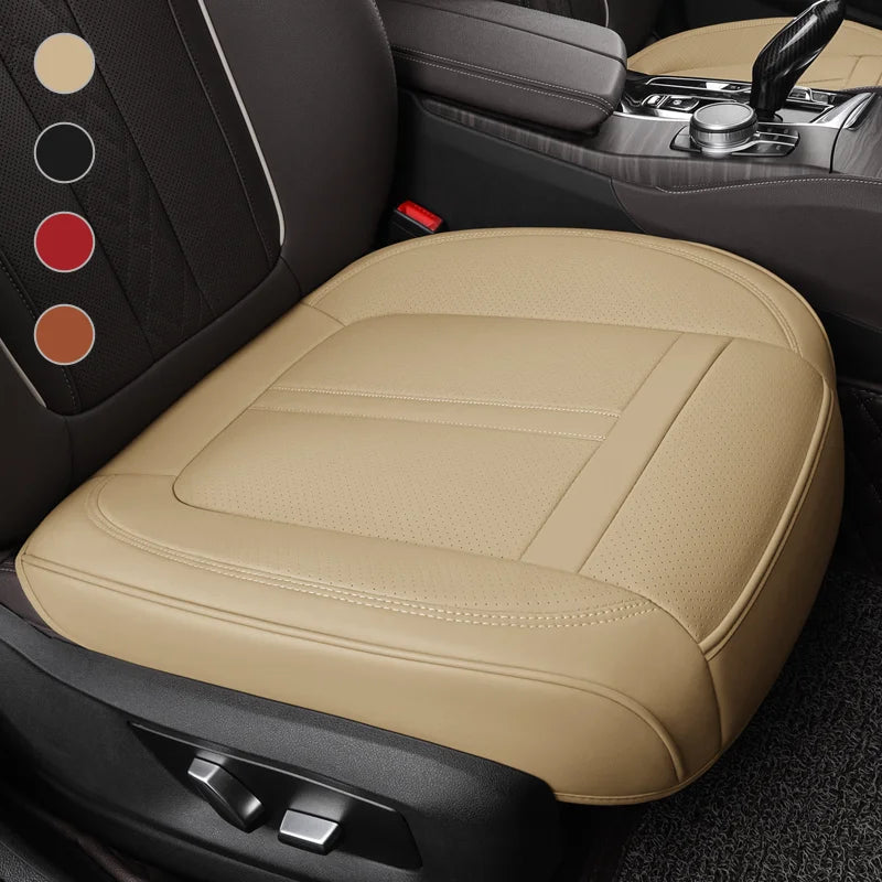 Nappa Leather Car Seat Cushion Cover With Non-Slip Gel Bottom
