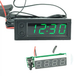 3 in 1 Vehicle Thermometer Voltmeter Clock | LED Digital Display for 12V Cars
