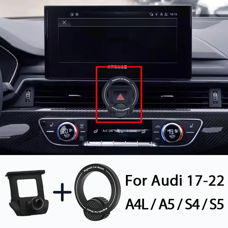 Magnetic Car Phone Mount Holder Adjustable Vent Clip For Audi A4L A5 S4 S5 2017-2022 Stable Navigation Bracket Car Accessory
