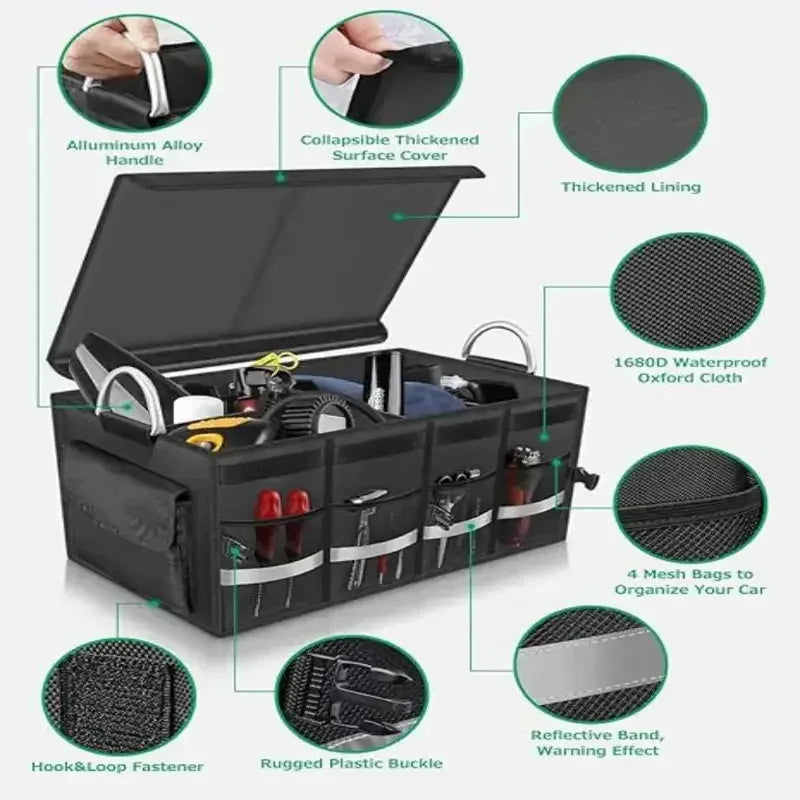 Big Capacity Car Storage Box Car Trunk Organizer Eco-Friendly Super Durable Collapsibl close-up view