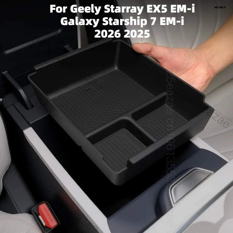 Armrest Box Storage Box For Geely Starray EX5 Galaxy Starship 7 EM-i 2026 Car Central Armrest Storage Box Content Center Console