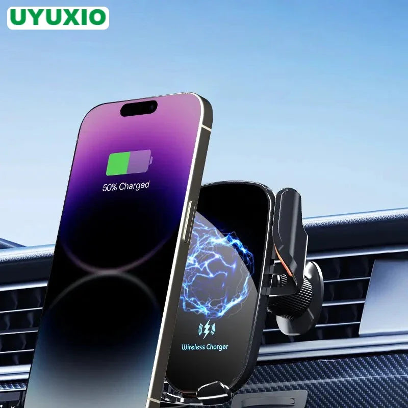 UYUXIO Wireless Car Charger | Fast Air Vent Phone Holder for iPhone and Samsung