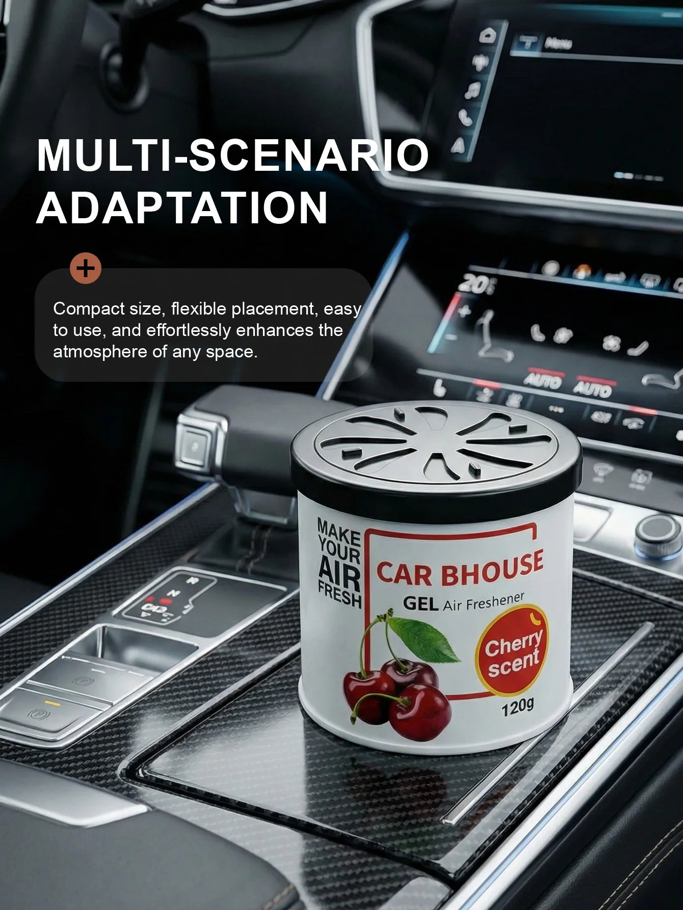 Dual-Purpose Car and Home Air Freshening Gel | 120g Long-Lasting Fruity and Floral Sc alternate view