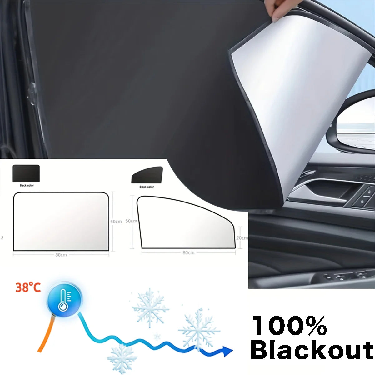 100 Blackout Car Sun Shield Shades | Magnetic UV Protection Window Curtains