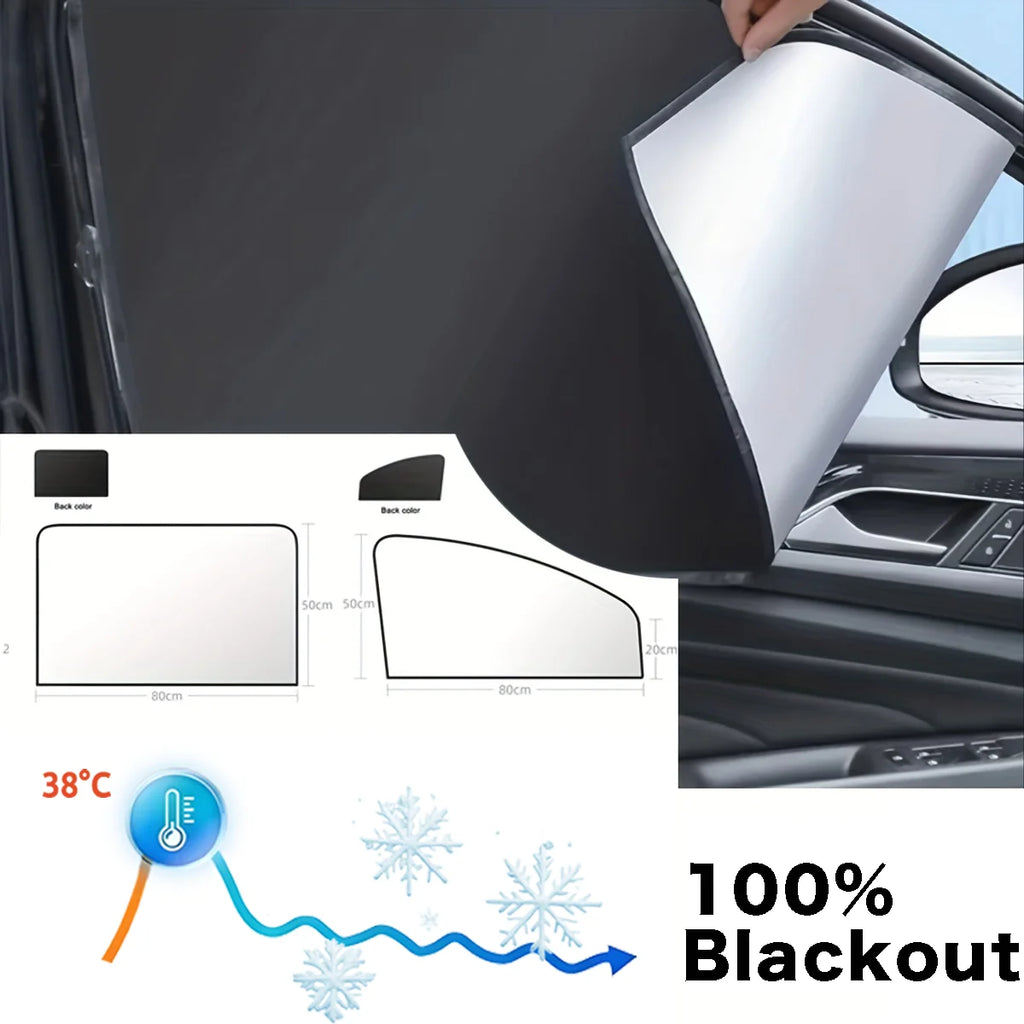 100 Blackout Car Sun Shield Shades | Magnetic UV Protection Window Curtains