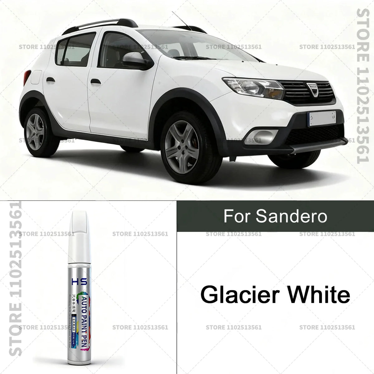 For Sandero Paint Repair Pen Touch Up Scratch Remover DIY Car Accessories Pearl Bla additional angle