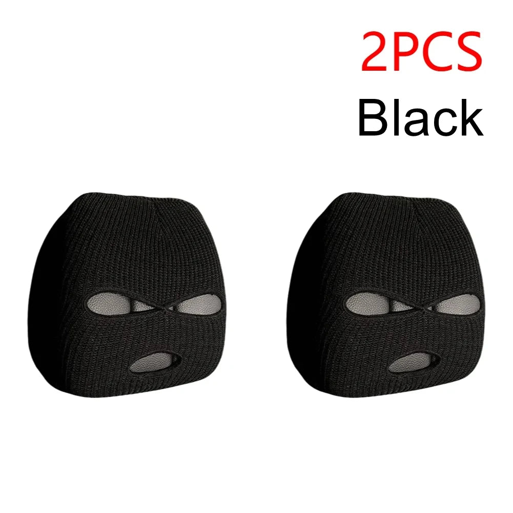 Universal Car Headrest Cover Car Seat Face Mask Ski Mask Halloween Christmas Funny Dec close-up view