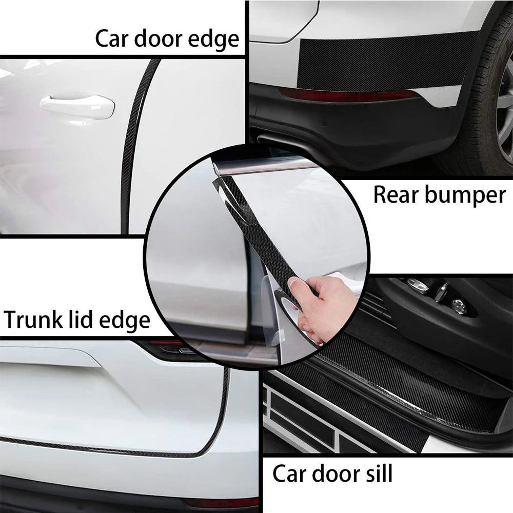 3D Nano Carbon Fiber Car Tape Black Car Door Edge Guards Side Mirror Anti-Scratch Col lifestyle view