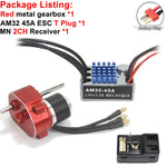Full Metal Gearbox 2322 2600KV Brushless Motor AM32 45A ESC Adjuster 21g Servo for 1/12 RC Car Crawler MN82 MN78 MN168 MN99 MN98